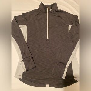 Gray and‎ White Quarter-Zip Pullover